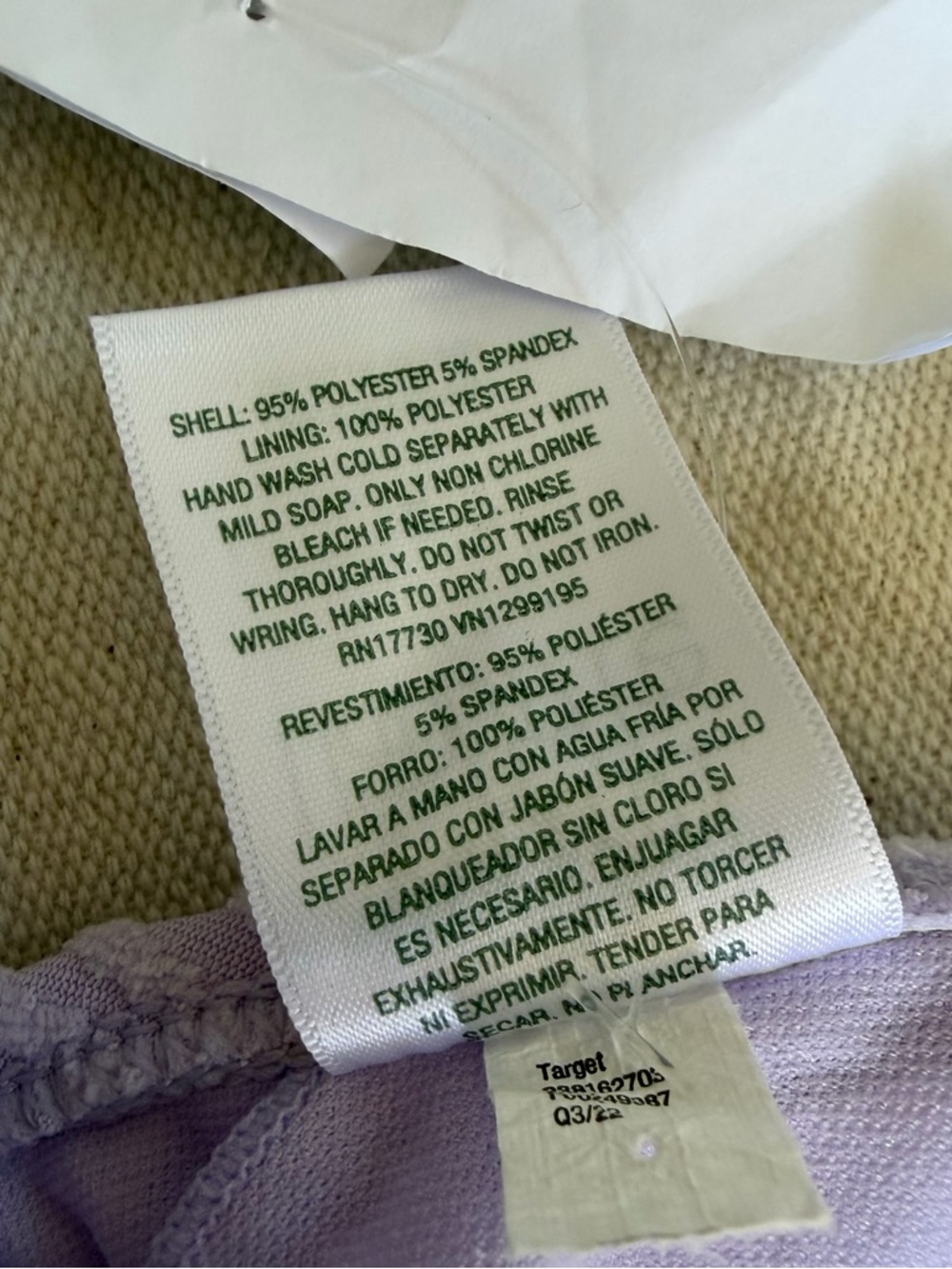 NWT Wild Fable Lilac Purple Wavy Terry Textured Triangle Bikini Swim Top Large L - Picture 8 of 12
